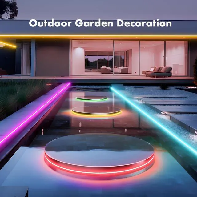 Alt view image 6 of 7 - Neon Rope Lights 16.4FT RGB LED Strip Lights App Control IR Remote Outdoor IP67 Waterproof Music Syncing Flexible DIY Design for Bedroom Gaming Party Christmas Decor