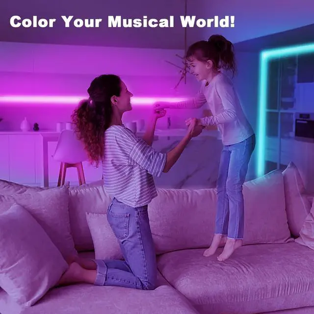 Alt view image 4 of 6 - Led Lights for Bedroom 200ft Smart Led Strip Lights with App Control Remote RGB LED Light Strips 24V Led Strip Lights for Room Decoration Party Festival Decor(2 Rolls of 100ft)