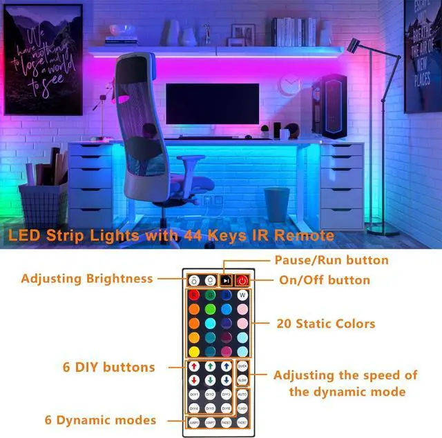Alt view image 5 of 6 - USB LED Strip Lights Kit 4 Pre-Cut 1.64ft/6.56ft RGB LED Light Strips Color Changing TV Backlights with Remote RGB 5050 Bias Lighting for TV PC Monitor Home Theater DIY Decoration