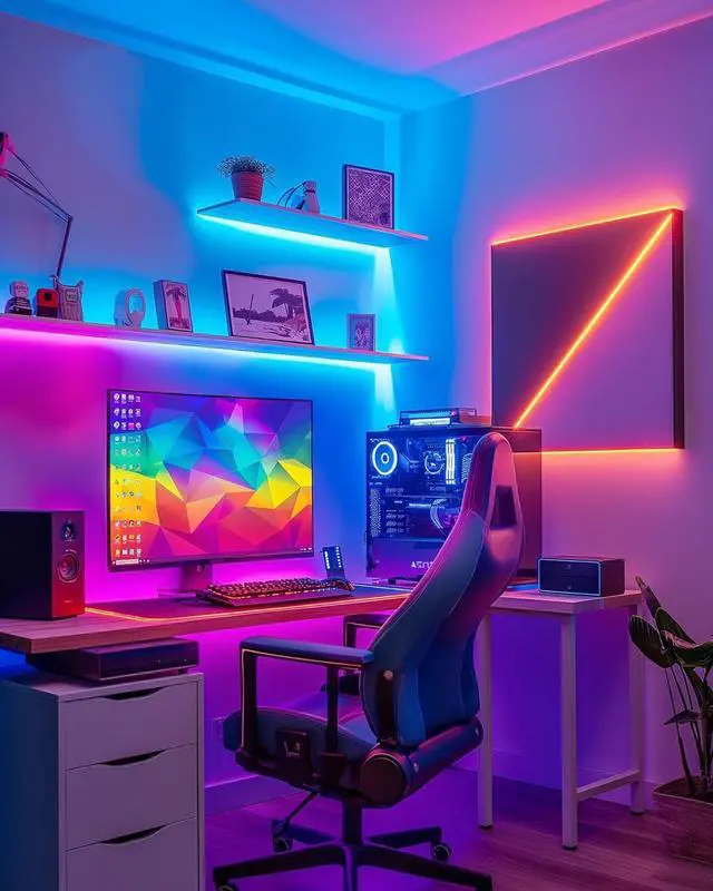 Alt view image 6 of 7 - LED Strip Lights 4 Pre-Cut Waterproof RGB Small LED Light Strip Kit Dimmable Color Changing SMD 5050 LED Tape Light with RF Remote UL-Listed Power Supply and Connectors for TV Bedroom Home