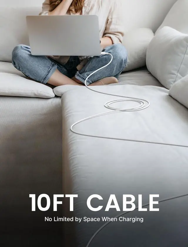 Alt view image 5 of 7 - 140W USB C to Magnetic 3 Cable 10FT Compatible with MacBook Air 2023/2022 (M2) MacBook Pro 2023 (M3 14-16 inch) MacBook Pro 2023 (M2 14-16 inch) MacBook Pro 2021 (M1 14-16 inch)