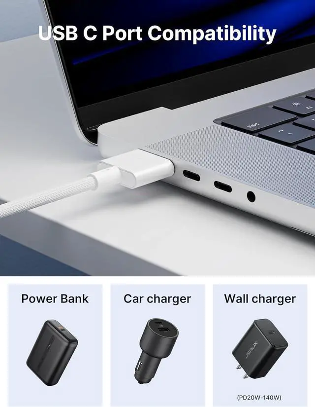 Alt view image 7 of 7 - 140W USB C to Magnetic 3 Cable 10FT Compatible with MacBook Air 2023/2022 (M2) MacBook Pro 2023 (M3 14-16 inch) MacBook Pro 2023 (M2 14-16 inch) MacBook Pro 2021 (M1 14-16 inch)