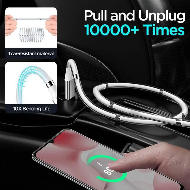Alt view image 5 of 7 - AICase Magnetic Charging Cable, Type C to Type C (3.3 FT) Super Organized Charging Magnetic Absorption Nano Data Cable for Samsung S23/S22/S21/S20 Ultra, MacBook Pro/Air, iPad Pro 12.9 11 Air Mini