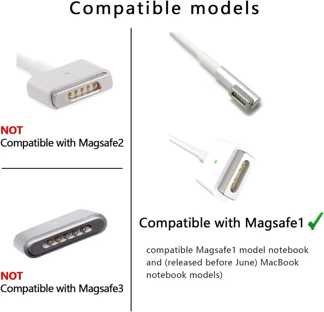 Alt view image 5 of 7 - 60W L-Tip Charger Cable 5 Pin Magnetic Charging for Models Prior to June 2012, 1 .8M