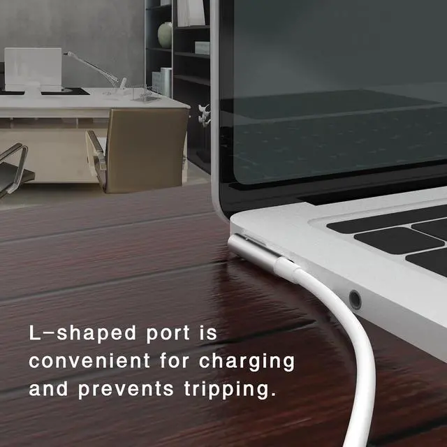 Alt view image 2 of 7 - 60W USB C to Magnetic 1 Charging Cable L-Tip Magnetic Head Compatible with MacBook Air Pro 2007-2012Only Charging Cable Need to use with PD65W Charger