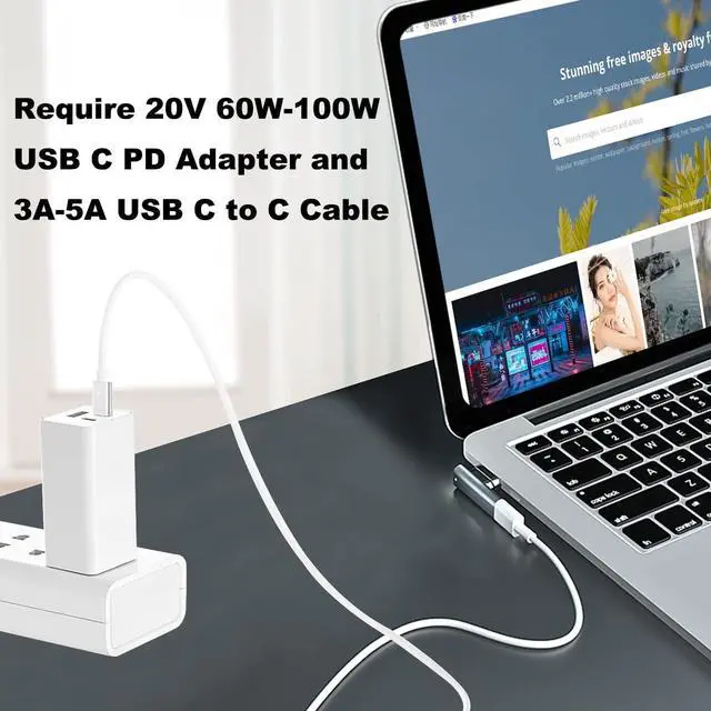 Alt view image 2 of 7 - Magnetic USB C Female to Mag-Safe 2 T Tip Male Adapter Compatible with MacBook Pro Air Type-C Converter Connector Support 100W60W85W45W PD Fast Charging Charger 2013 2014 2015 MD223 A1465 A1466
