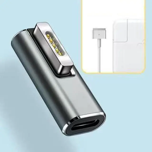 Alt view image 4 of 7 - Magnetic USB C Female to Mag-Safe 2 T Tip Male Adapter Compatible with MacBook Pro Air Type-C Converter Connector Support 100W60W85W45W PD Fast Charging Charger 2013 2014 2015 MD223 A1465 A1466