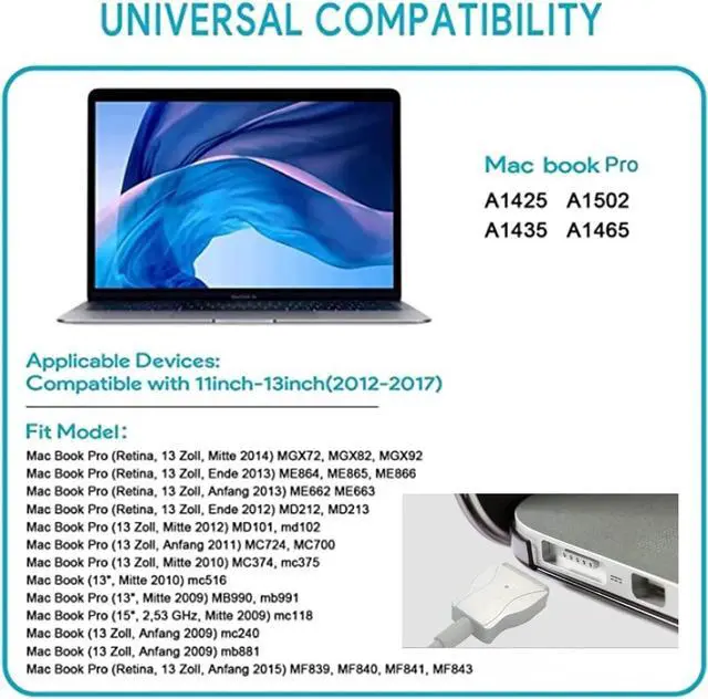 Alt view image 6 of 7 - USB C Magnetic Adater Type C to 2 T-Tip Charging Cable Cord PD 85W(Compatible with 45W 60W) Type C to Magsafe 2(After 2012 and Before 2021 Models)
