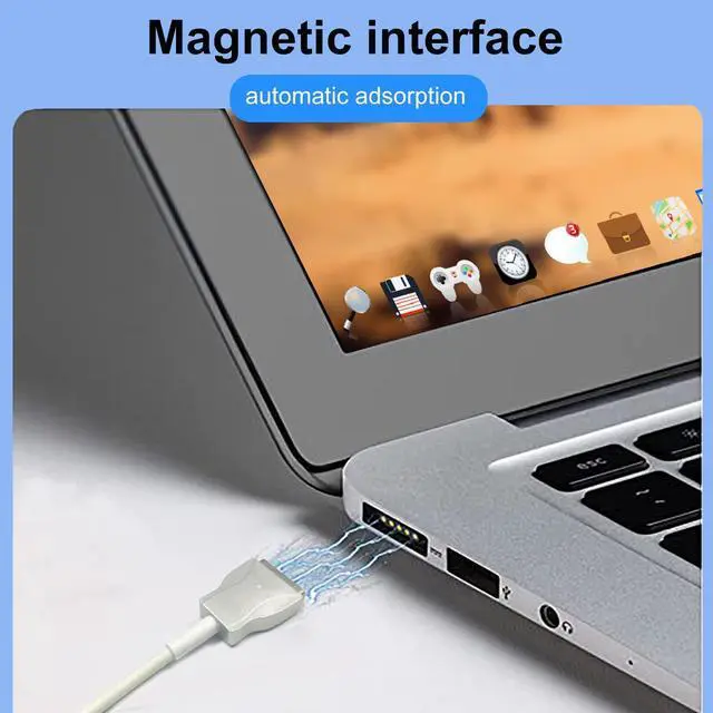 Alt view image 5 of 7 - USB C Magnetic Adater Type C to 2 T-Tip Charging Cable Cord PD 85W(Compatible with 45W 60W) Type C to Magsafe 2(After 2012 and Before 2021 Models)