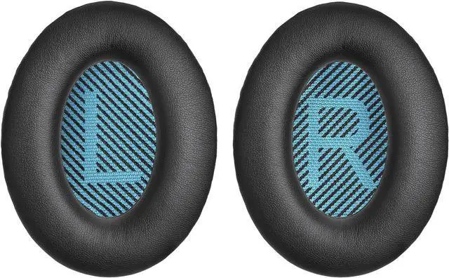 Main image of Replacement Ear-Pads Cushions for  QuietComfort QC-35 QC-35-ii QC-25 QC-15 QC-2 Headphone Ae2/Ae2i/Ae2W SoundLink SoundTrue Around-Ear with Soft Protein Leather Added Thickness (Black)
