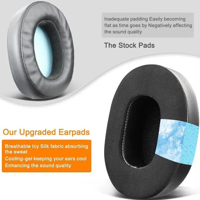 Alt view image 5 of 7 - Cooling-Gel Earpads Cushions Replacement for Skullcandy Hesh 3/ANC/Evo & Crusher Wireless/ANC/Evo & Venue ANC Over-Ear Headphones Ear Pads Cushions with Noise Isolation Foam (Black)