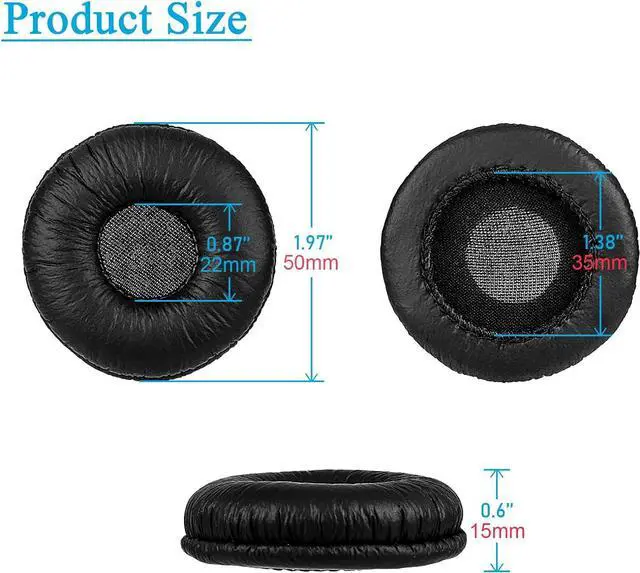 Alt view image 2 of 7 - Bingle Ear Cushions Earpads Replacement 50mm Ear Pad Covers for Plantronics Blackwire 3220 3210 3320 C320 HW251N HW261N HW510 HW520 Jabra PRO 920 930 Biz 1500 GN2000 Headphones (4 Pack)(BEC-LTH4)