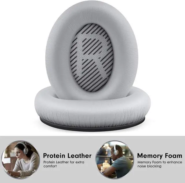 Alt view image 6 of 7 - Upgraded Professional Replacement Ear Pads for  QC35 & QC35ii QuietComfort 35 Headphones Ear Pads with Softer Leather Noise Isolation Foam Added Thickness