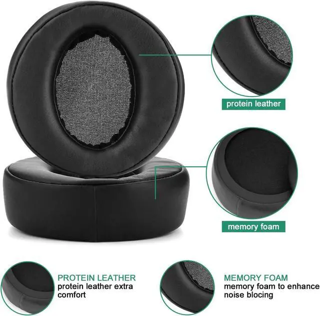 Alt view image 4 of 7 - Replacement Ear Pads Earpads Cup Cover Memory Foam Cushion for Sony MDR-XB950BT XB950B1 XB950N1 XB950AP Bluetooth Wireless Headphones 2 Pieces Black