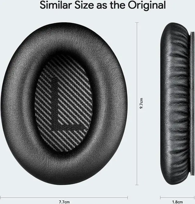 Alt view image 6 of 7 - Replacement Earpads Headphone for  Quietcomfort 35 QC25 QC15 Ae2 SoundLink Memory Foam Soft Soundtrue Earpads Cushions for  Headphones Comfortable Thickness