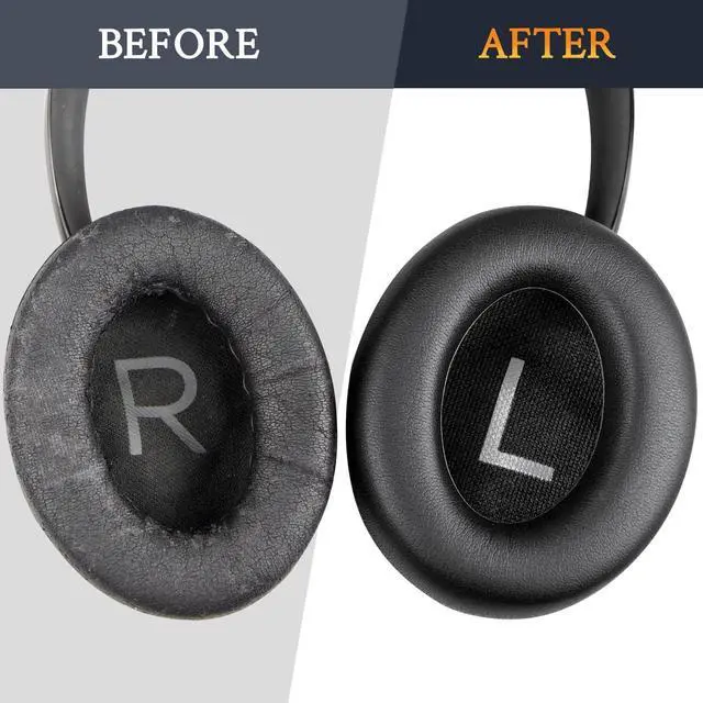 Alt view image 5 of 7 - Protein Leather Replacement Earpads for  700 (NC700) Wireless Headphones Ear Pads Cushions with Softer Protein Leather High-Density Noise Cancelling Foam Added Thickness - Black