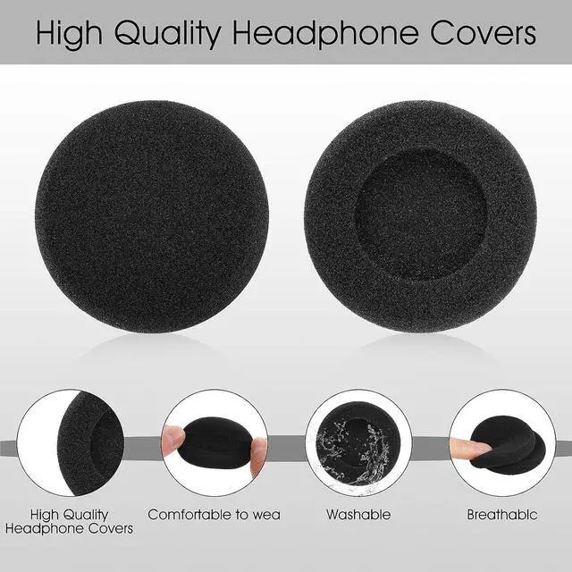 Alt view image 4 of 7 - 3 Pairs Headphone Covers Ear Cushions Foam Replacement Earphone Ear Pad Headset Sponge Covers for Most Headphone Headsets 50mm
