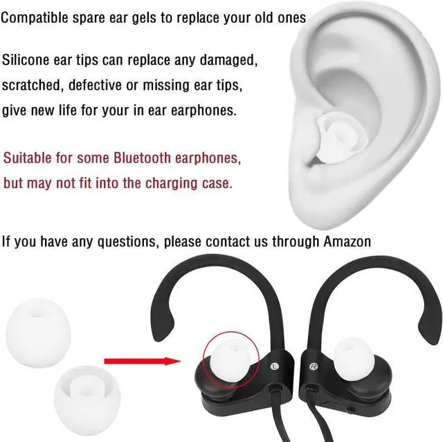 Alt view image 6 of 7 - 18 Pairs Silicone Ear Tips Replacement Earbud Tips for in- Ear Headphones Ear Covers (Inner Hole from 3.8mm-5.5mm Earphones) Earbud Replacement Tips Ear Bud Rubber Tips S M L
