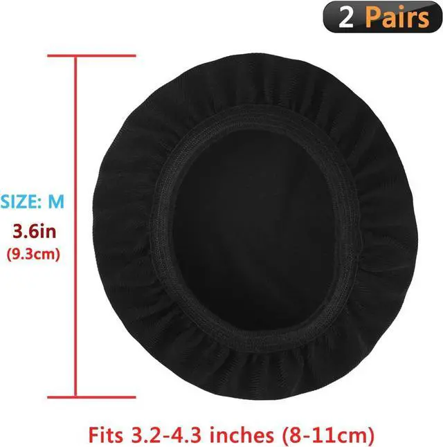 Alt view image 3 of 7 - Geekria 2 Pairs Flex Fabric Headphones Ear Covers Washable & Stretchable Sanitary Earcup Protectors for Over-Ear Headset Ear Pads Sweat Cover for Gym Gaming (Size M/Black)