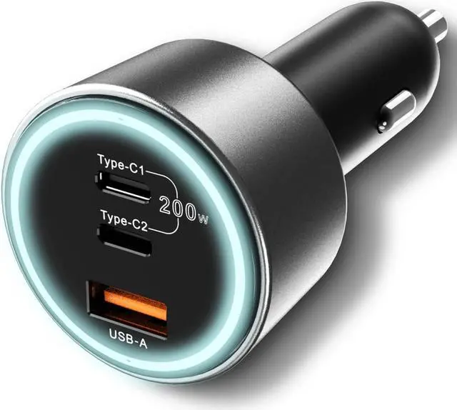Main image of 200W USB C Car Charger PD 100W Type C Car Charger Adapter QC5 PPS 45W Super Fast Charging for MacBook Pro Air iPhone 15 Pro Max Galaxy S22 S23 Ultra iPad Laptops