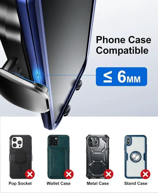 Alt view image 6 of 7 - Beeasy Wireless Car Charger, 15W Fast Charging Auto Clamping Car Charger Cell Phone Holder Mount Vent for iPhone 15 14 13 12 Pro Max 11 XR XS X, Samsung Galaxy S24 Ultra S23 S22 S21+ Note 20, etc
