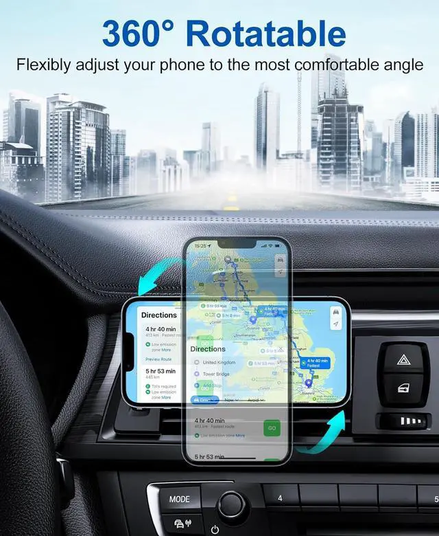 Alt view image 7 of 7 - Beeasy Wireless Car Charger, 15W Fast Charging Auto Clamping Car Charger Cell Phone Holder Mount Vent for iPhone 15 14 13 12 Pro Max 11 XR XS X, Samsung Galaxy S24 Ultra S23 S22 S21+ Note 20, etc