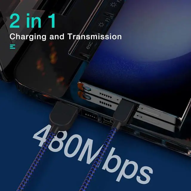 Alt view image 5 of 7 - USB Type C Cable 5pack (3/3/6/6/10FT) Fast Charging 3.1A Quick Charge USB A to USB Type C Charger Cord for Samsung Galaxy S20 S10 S9 S8 A73 A51 A13, Note 20 10, LG G8 G7 Controller-Blue