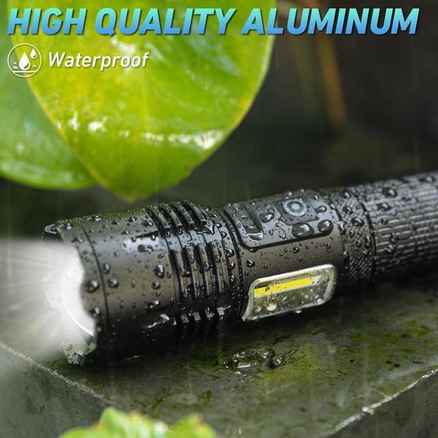 Alt view image 7 of 7 - Rechargeable LED Flashlights High Lumen,990,000 Lumens Super Bright Flashlight,Powerful Flash Light 7 Modes with COB Work Light IPX7 Waterproof for Outdoor Emergency Camping Hiking