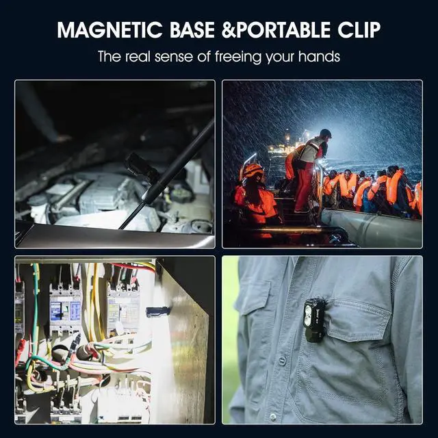 Alt view image 7 of 7 - WUBEN E7 1800 Lumen Rechargeable Mini Flashlight with Magnet - Super Bright 6 Modes EDC Flashlight, Typ-C Rechargeable LED; IP68 Pocket Flashlight for Headlamp Use, Rescue, Camping