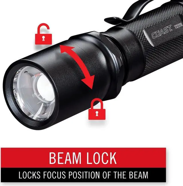 Alt view image 5 of 7 - Coast TX17R 1250 Lumen Rechargeable Long Range Tactical LED Flashlight with Spot and Flood Beams, Durable Aluminum Build