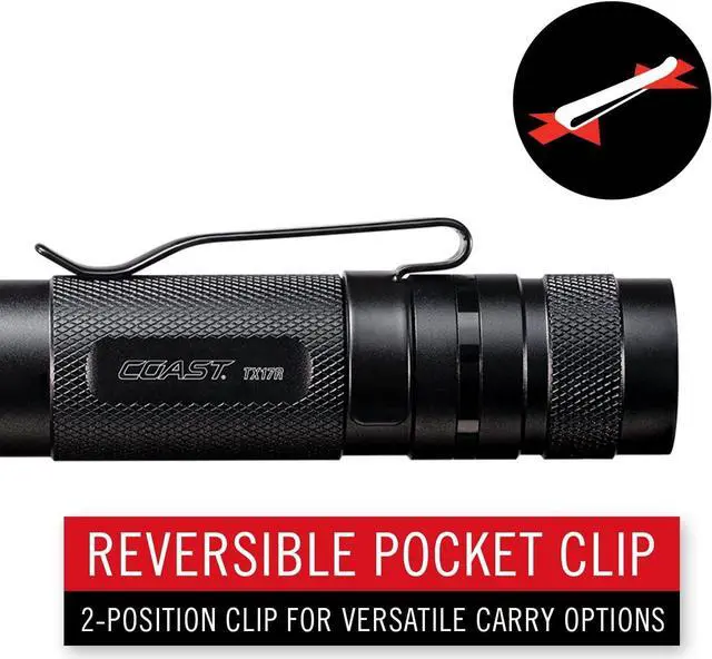 Alt view image 6 of 7 - Coast TX17R 1250 Lumen Rechargeable Long Range Tactical LED Flashlight with Spot and Flood Beams, Durable Aluminum Build
