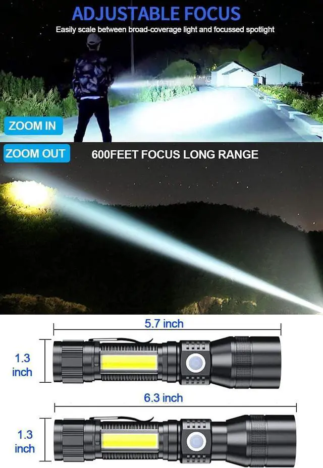 Alt view image 5 of 7 - Black Light UV Flashlight Rechargeable 3in1 Super Bright Tactical Flashlights LED UV Black Light &Redlight 2000Lumen 7Modes Zoomable Waterproof Pocket Flashlight for Pet Stains Detection Camping