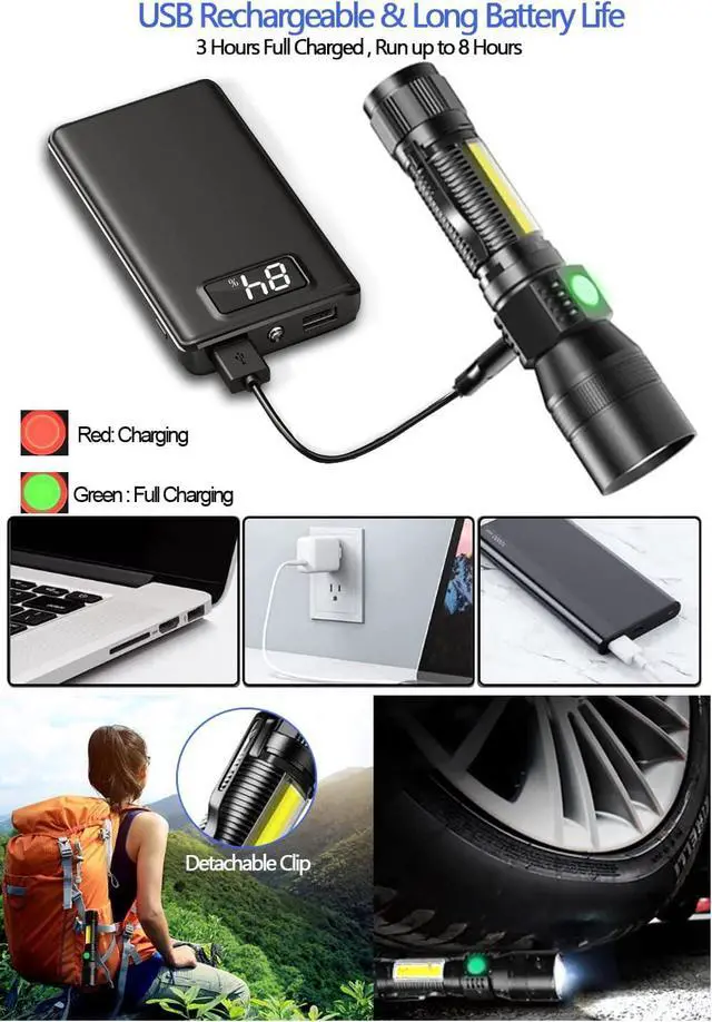 Alt view image 6 of 7 - Black Light UV Flashlight Rechargeable 3in1 Super Bright Tactical Flashlights LED UV Black Light &Redlight 2000Lumen 7Modes Zoomable Waterproof Pocket Flashlight for Pet Stains Detection Camping