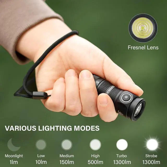 Alt view image 3 of 7 - LED Small Flashlight USB C Rechargeable SC13 Bright 1300 Lumens EDC Keychain Flashlights with IPX8 Waterproof Portable Key Ring Mini Flash Light for Everyday Carry Camping Hiking