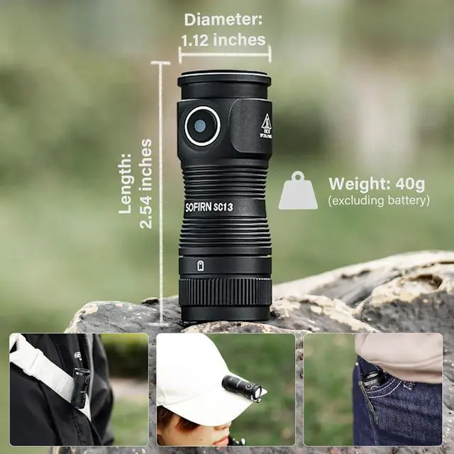 Alt view image 4 of 7 - LED Small Flashlight USB C Rechargeable SC13 Bright 1300 Lumens EDC Keychain Flashlights with IPX8 Waterproof Portable Key Ring Mini Flash Light for Everyday Carry Camping Hiking