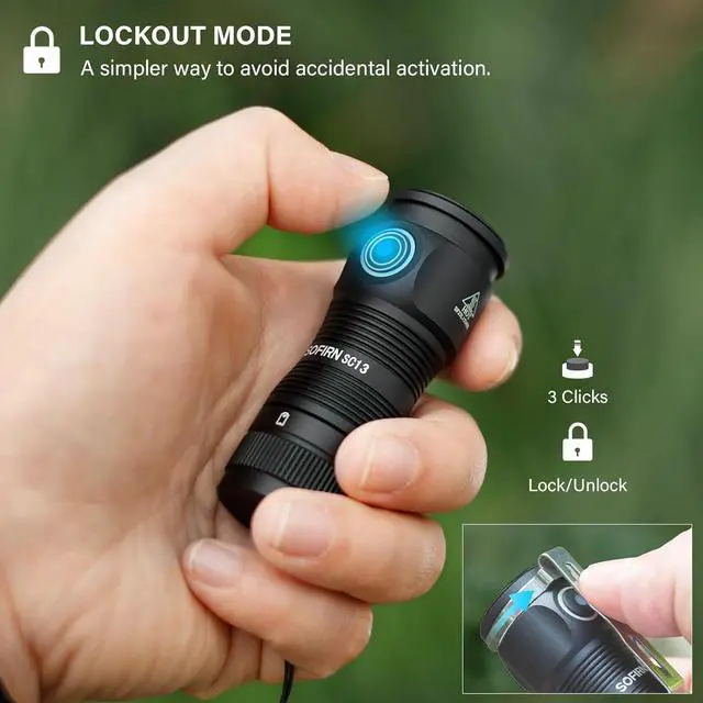 Alt view image 5 of 7 - LED Small Flashlight USB C Rechargeable SC13 Bright 1300 Lumens EDC Keychain Flashlights with IPX8 Waterproof Portable Key Ring Mini Flash Light for Everyday Carry Camping Hiking