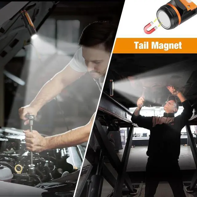 Alt view image 5 of 7 - EverBrite Rechargeable LED Emergency Flashlight, 500 Lumens Pocket Flashlight, USB-C Cable, 7 Modes Handheld Flashlights with COB Sidelight, Magnetic Base, Pocket Clip, Light for Camping, Emergency