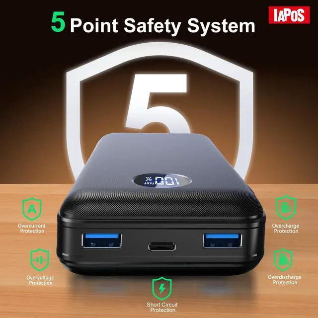Alt view image 6 of 7 - Portable Charger 40000mah Power Bank USB-C (22.5W) Fast Charging Battery Pack Cell Phone Charger for iPhone 15/14/13 Series Android  Galaxy for Travel Camping - Black