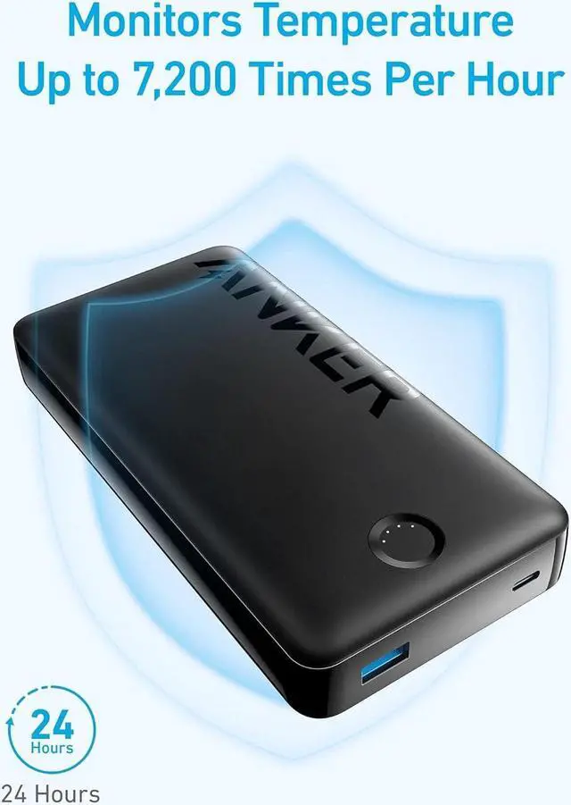 Alt view image 5 of 6 - Portable Charger 20 000mAh Power Bank Battery Pack with 1 USB-A and 1 USB-C Ports 15W Max Charging for iPhone 16/15/14/13/12 Series  Galaxy and More (Black)