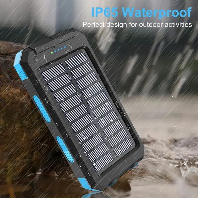 Alt view image 5 of 7 - Solar Charger Power Bank 38800mAh Portable Charger Fast Charger Dual USB Port Built-in Led Flashlight and Compass for All Cell Phone and Electronic Devices