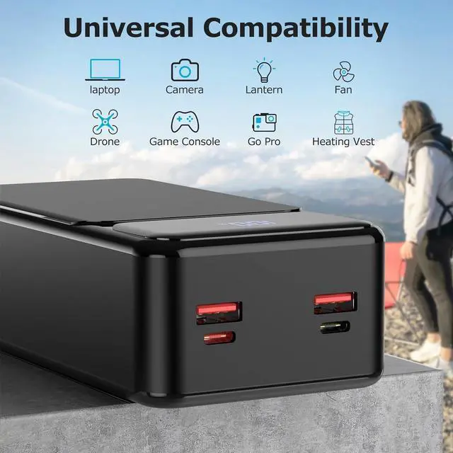 Alt view image 3 of 7 - 50000mah Power Bank 22.5W Fast Charging Portable Charger USB-C with 4 Outputs & 2 Inputs LED Display Huge Capacity External Battery Pack for iPhone, Samsung, iPad etc