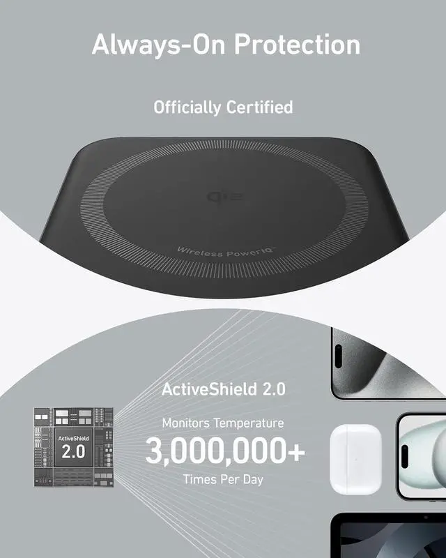 Alt view image 6 of 6 - MagGo Power Bank Qi2 Certified 15W Ultra-Fast MagSafe-Compatible Portable Charger 10 000mAh Battery Pack with Smart Display and Foldable Stand For iPhone 15/14/13/12 Only(USB-C Cable Include)