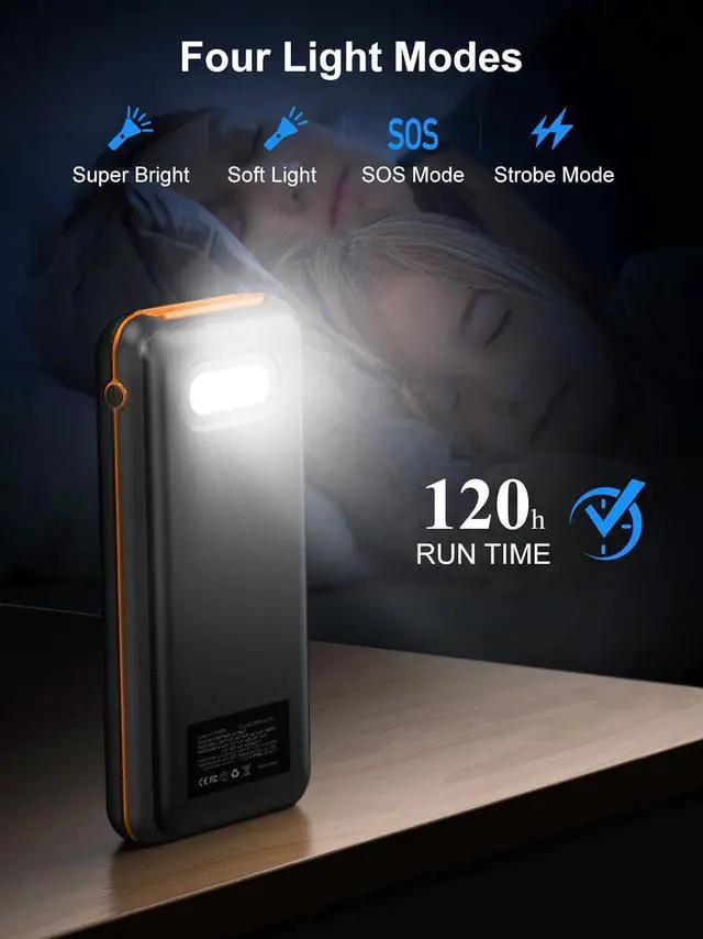Alt view image 7 of 7 - Portable Charger, Power Bank 30000mAh Battery Pack with 22.5W Fast Charging, 4 Outputs External Charger PD 20W USB C for iPhone, Samsung, Pad Mini, and More