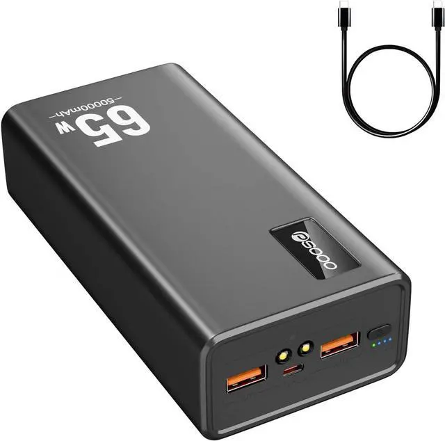 Main image of Power Bank Fast Charging 50000mAh, 65W Laptop Portable Charger USB C Compatible with MacBook Dell, PD External Battery Bank Compatible with iPhone 14/13, Cell Phone, Tablet, 3 Output &1 Input(Black)