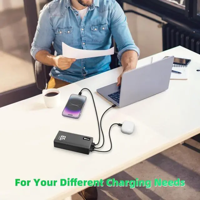 Alt view image 7 of 7 - Power Bank Fast Charging 50000mAh, 65W Laptop Portable Charger USB C Compatible with MacBook Dell, PD External Battery Bank Compatible with iPhone 14/13, Cell Phone, Tablet, 3 Output &1 Input(Black)