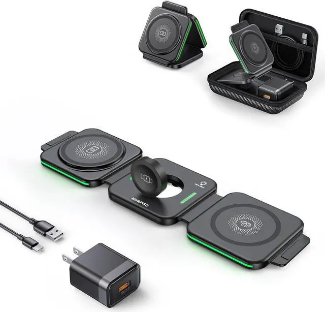 Main image of 3 in 1 Charging Station for Apple,Magnetic Foldable Charger for Travel,Wireless Charger Pad for iPhone 16/15/14/13/12/Pro/Max/Mini,AirPods Wireless/Pro,iWatch Ultra/SE/10/9/8/7/6/5/4/3/2