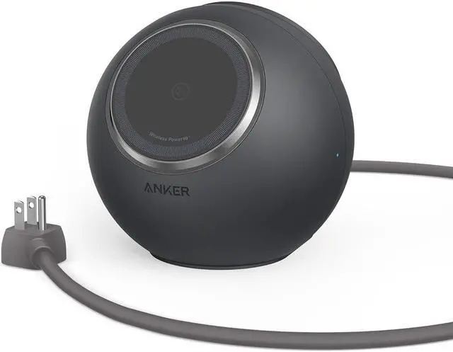 Main image of Anker MagGo Magnetic Charging Station, Qi2 Certified 15W Ultra-Fast MagSafe Compatible Wireless Charger for iPhone 15/14/13/12, 8-in-1 Power Strip with 3 AC and 4 USB Desktop Charger