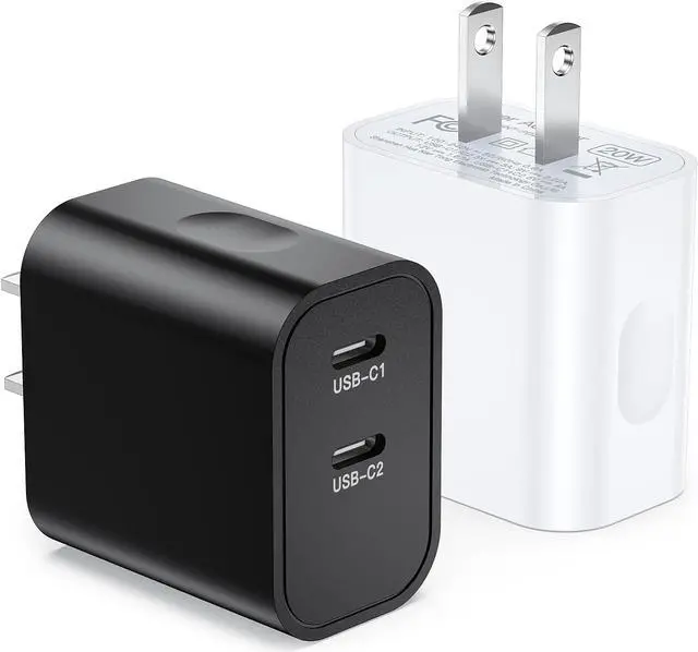 Main image of [2 Pack] USB-C Wall Charger 20W USB C 2in1 Dual Port Power Adapter Double USB C Fast Charger Block Fast Type C Charger for iPhone 15/15 Pro/15 Pro Max/15 Plus/14/13/12/11/XS/X iPad  Galaxy