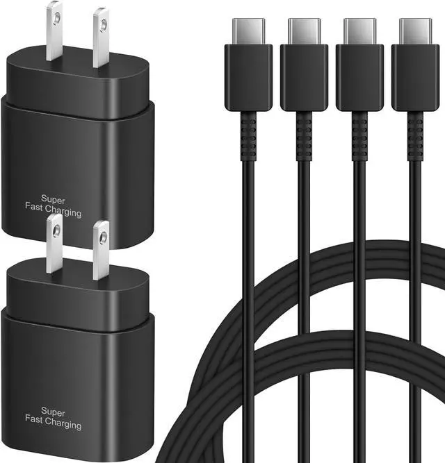 Main image of Type C Charger Fast Charging - 25W USB C Charger Block, Android Phone Wall Charging with 6Ft Type C to C Cable for Galaxy S25 Ultra/S25/S25+/S24 Ultra/S24/S24+/S23/S22 S21/S20/Note 20/Note 10 (Black)
