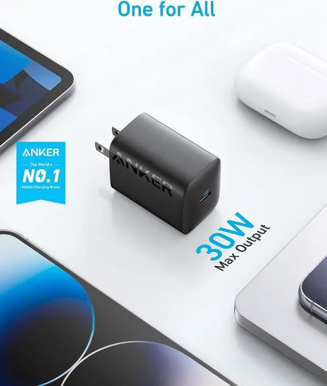 Alt view image 2 of 6 - 30W USB-C Charger 312 Charger with Compact & Foldable Design Fast Charging for iPhone 16/15 Series  S23 MacBook Air Pixelbook iPad Pro & More (2Pack Cable Not Included)